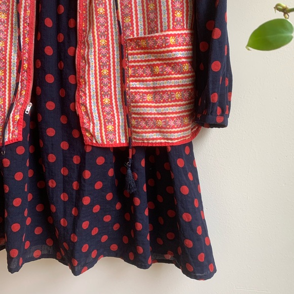 60s/70s Zippered Floral Apron Top - Picture 2 of 12